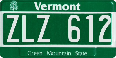VT license plate ZLZ612