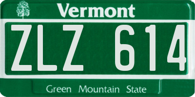 VT license plate ZLZ614
