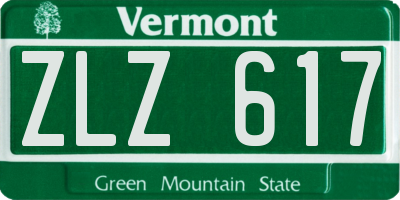VT license plate ZLZ617