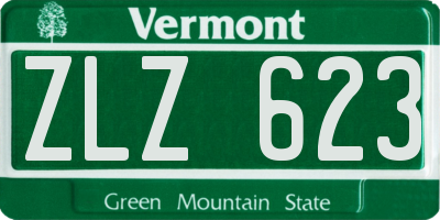 VT license plate ZLZ623