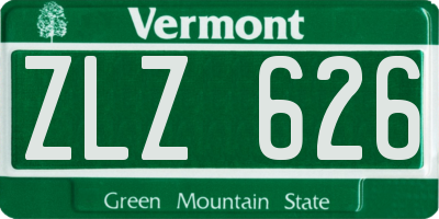 VT license plate ZLZ626