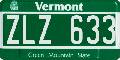 VT license plate ZLZ633