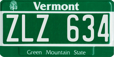 VT license plate ZLZ634