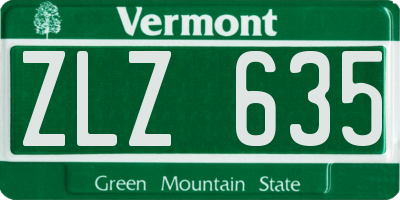 VT license plate ZLZ635