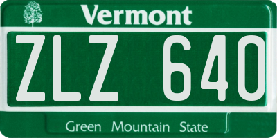 VT license plate ZLZ640