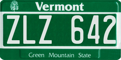 VT license plate ZLZ642