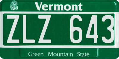 VT license plate ZLZ643