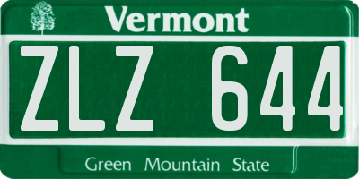 VT license plate ZLZ644