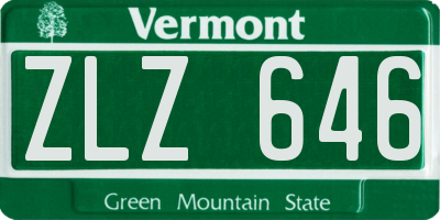 VT license plate ZLZ646