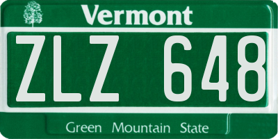 VT license plate ZLZ648