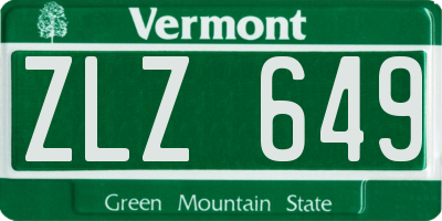 VT license plate ZLZ649