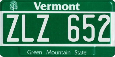 VT license plate ZLZ652