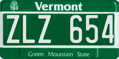 VT license plate ZLZ654