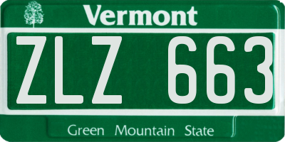 VT license plate ZLZ663