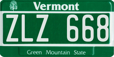 VT license plate ZLZ668