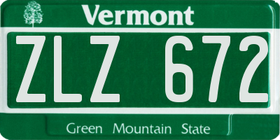 VT license plate ZLZ672