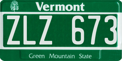 VT license plate ZLZ673