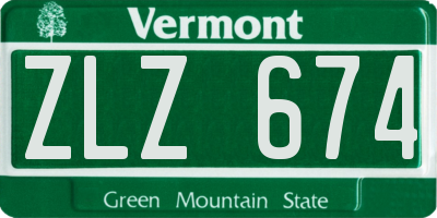 VT license plate ZLZ674