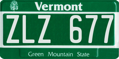 VT license plate ZLZ677