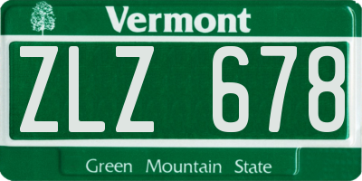 VT license plate ZLZ678