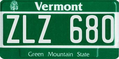 VT license plate ZLZ680