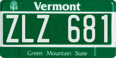VT license plate ZLZ681