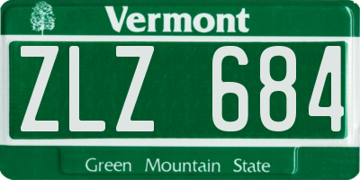 VT license plate ZLZ684