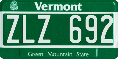 VT license plate ZLZ692