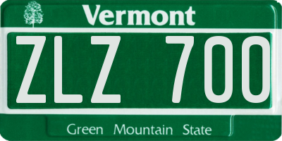 VT license plate ZLZ700