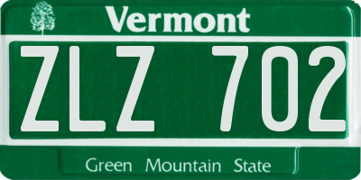 VT license plate ZLZ702