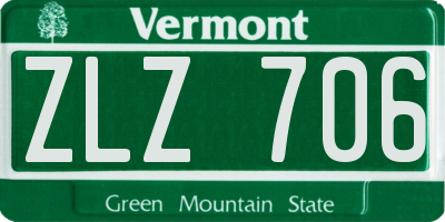 VT license plate ZLZ706