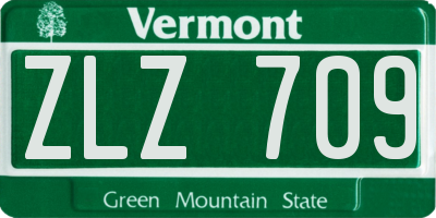 VT license plate ZLZ709