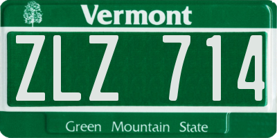 VT license plate ZLZ714