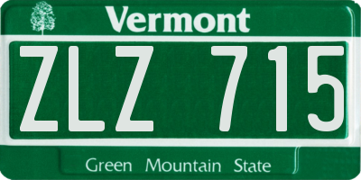 VT license plate ZLZ715