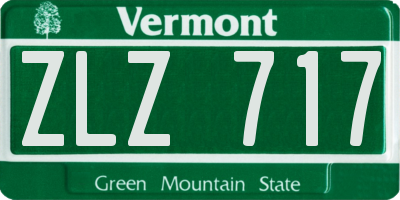 VT license plate ZLZ717