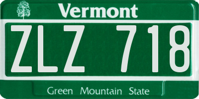 VT license plate ZLZ718