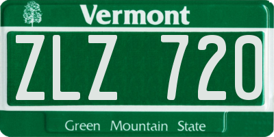 VT license plate ZLZ720