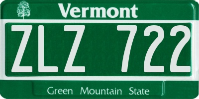 VT license plate ZLZ722