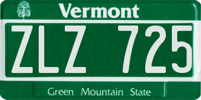 VT license plate ZLZ725