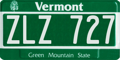 VT license plate ZLZ727