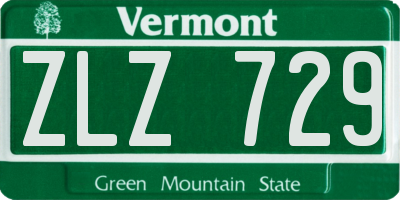 VT license plate ZLZ729
