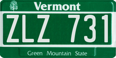 VT license plate ZLZ731