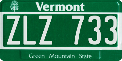 VT license plate ZLZ733