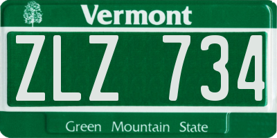 VT license plate ZLZ734