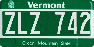 VT license plate ZLZ742