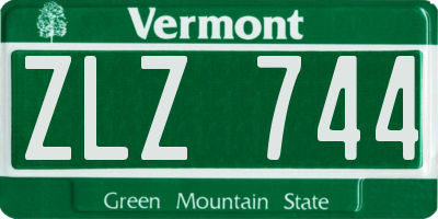 VT license plate ZLZ744