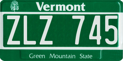 VT license plate ZLZ745