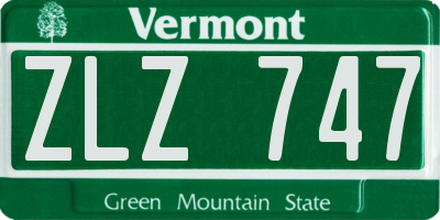 VT license plate ZLZ747