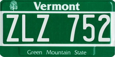 VT license plate ZLZ752