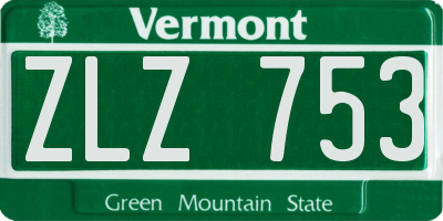 VT license plate ZLZ753